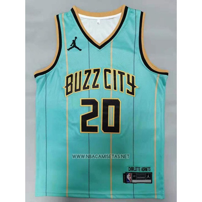 Camiseta Charlotte Hornets Gordon Hayward NO 20 Ciudad 2020-21 Verde